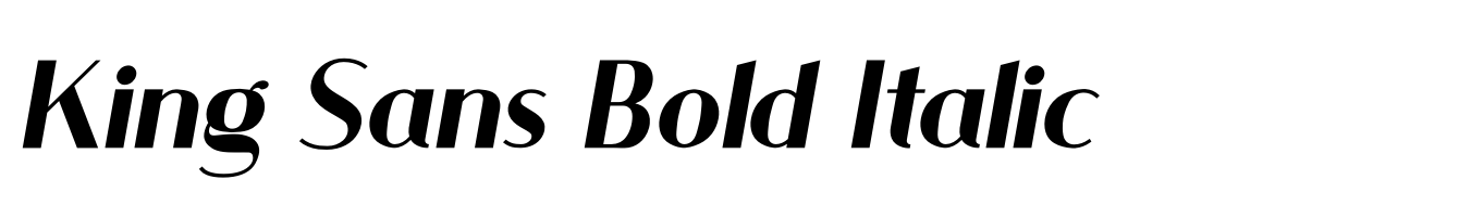 King Sans Bold Italic
